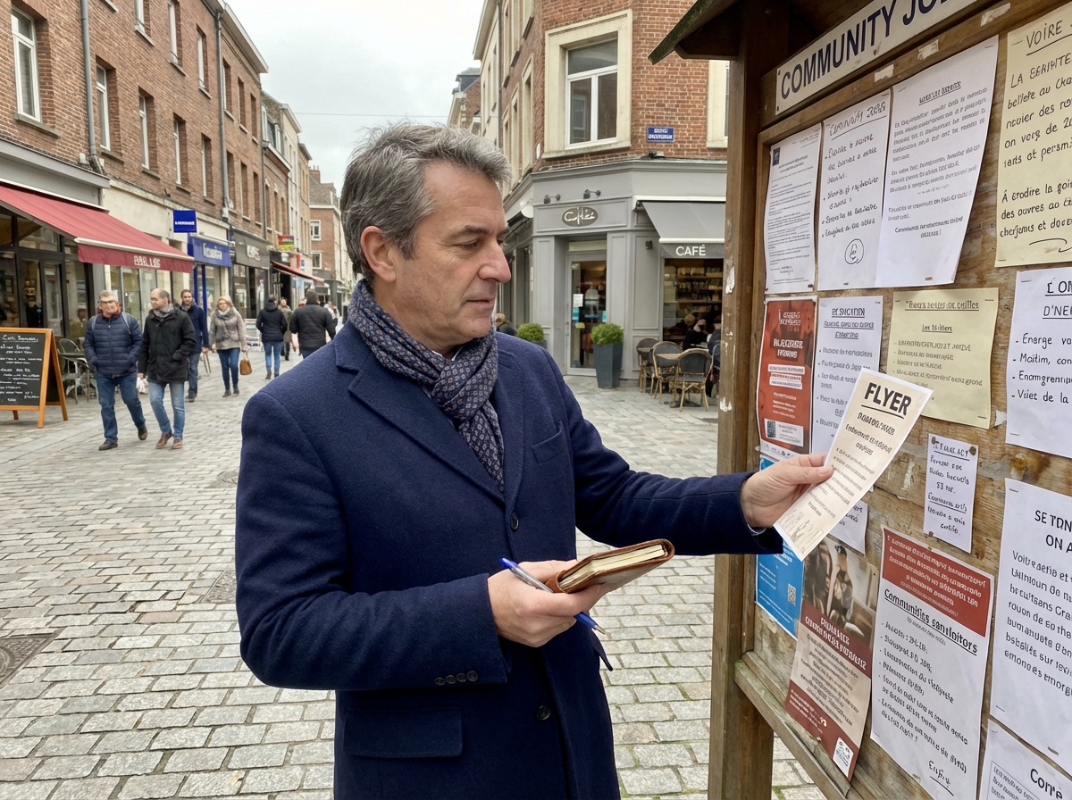 Homme prenant des notes devant un tableau d