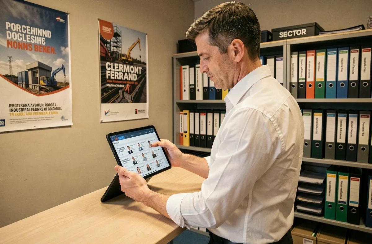 Un conseiller Manpower en recrutement tertiaire et industrie dans une agence à Clermont-Ferrand
