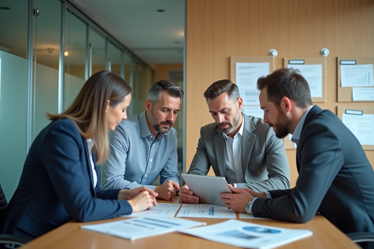 Trois auditeurs discutent autour d