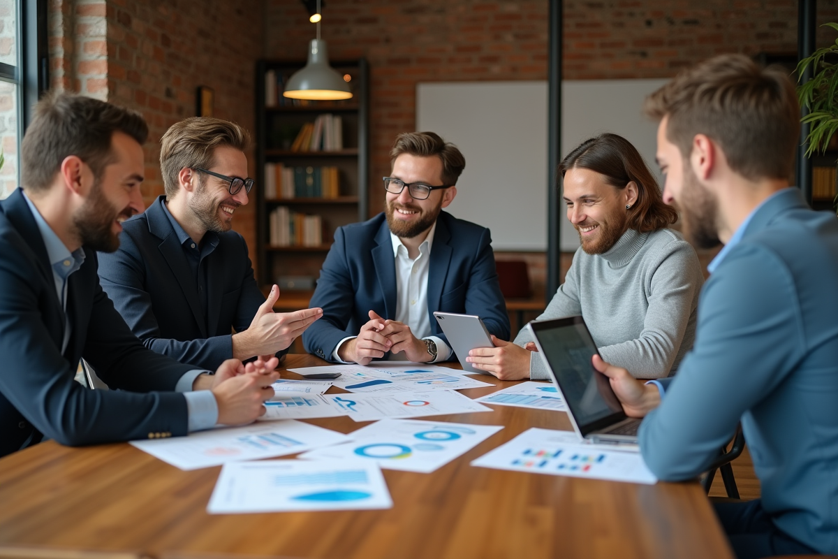 Groupe de jeunes professionnels en réunion de travail